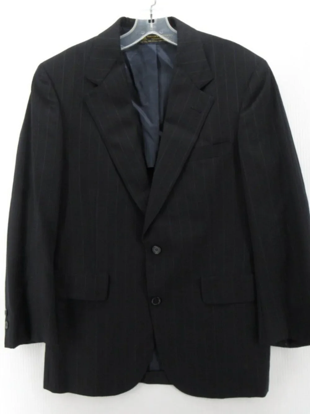 VINTAGE Brooks Brothers Sport Coat 38 S Navy Blazer Wool Pinstripe USA*